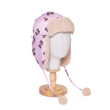 The Cozy Trapper Hat – Teddy Bears Print with Irish Cream Sherpa Liner & Pompoms