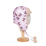 The Cozy Trapper Hat – Teddy Bears Print with Irish Cream Sherpa Liner & Pompoms
