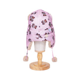 The Cozy Trapper Hat – Teddy Bears Print with Irish Cream Sherpa Liner & Pompoms
