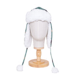 The Cozy Trapper Hat – Camping Trails Print with Coconut White Sherpa Liner & Pompoms