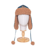 The Cozy Trapper Hat – Skating Sloths Print with Curry Tan Sherpa Liner & Pompoms