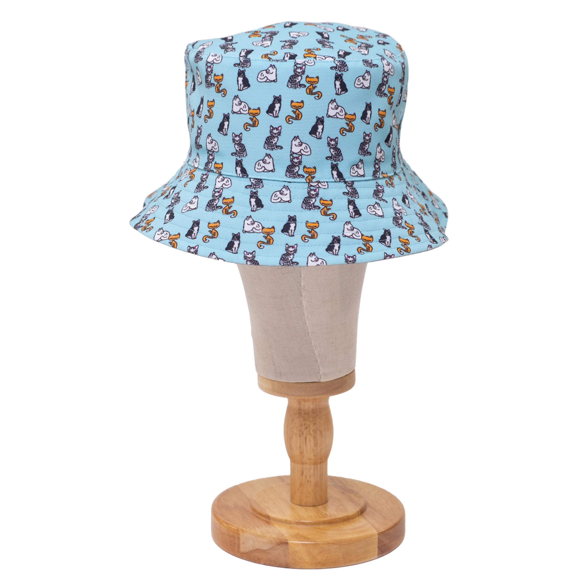 Reversible Bucket Hat – Pals in Print Collection: Sweet Cats