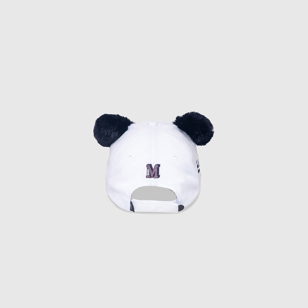 Corduroy Baseball Hat – Panda Face with Furry Ears
