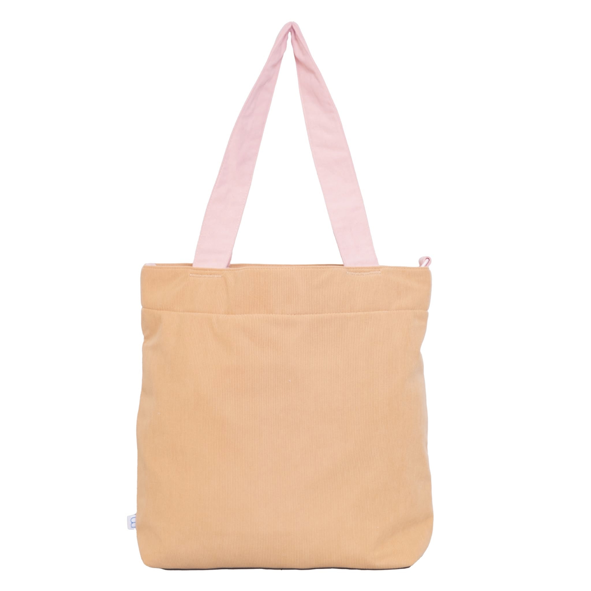 Color Block Tote – Corduroy & Sherpa Bag with Double Pockets + Cozy Coin Purse, Curry