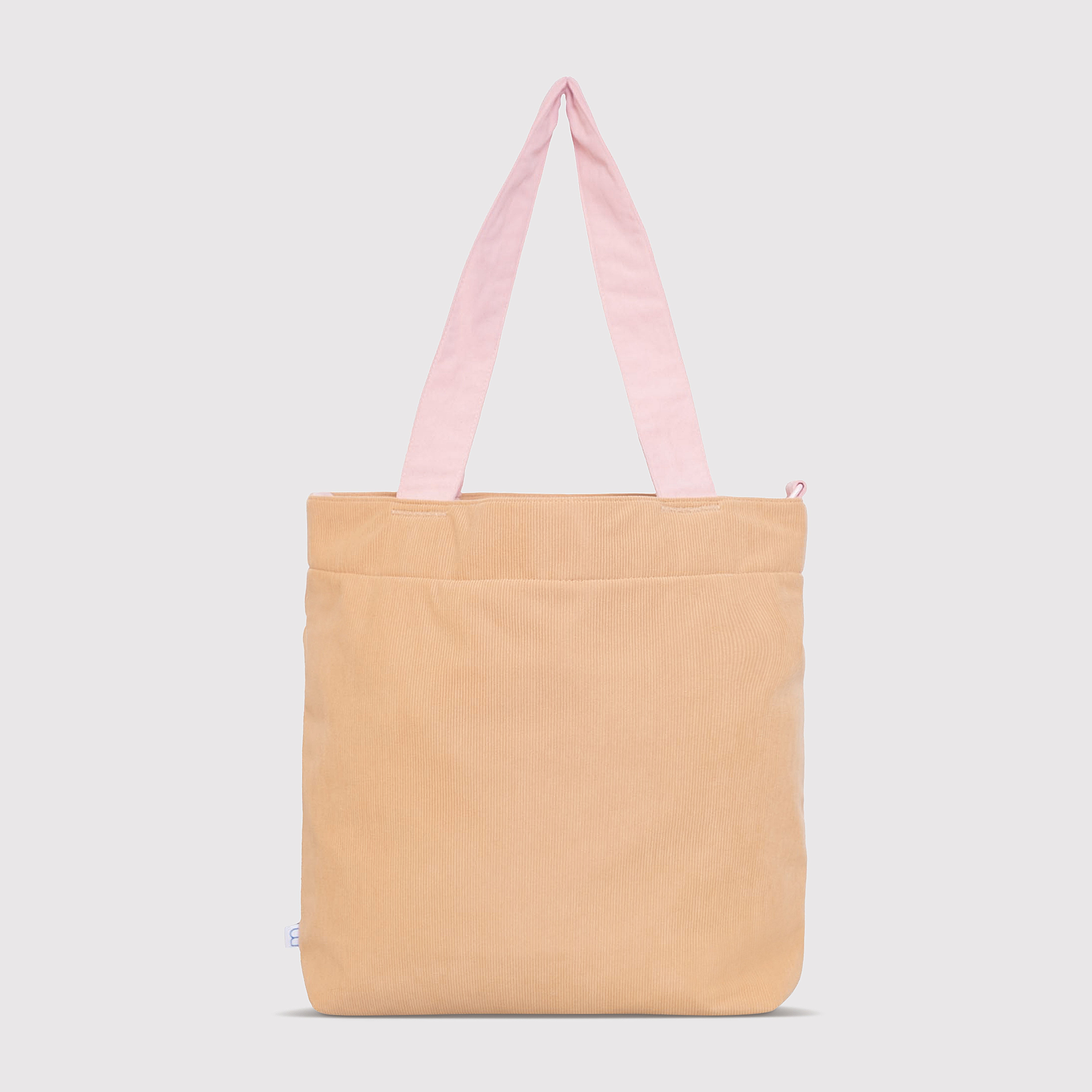 Color Block Tote – Corduroy & Sherpa Bag with Double Pockets + Cozy Coin Purse, Curry
