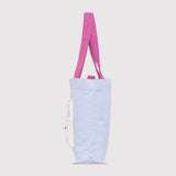 Color Block Tote – Corduroy & Sherpa Bag with Double Pockets + Cozy Coin Purse, BlueBell