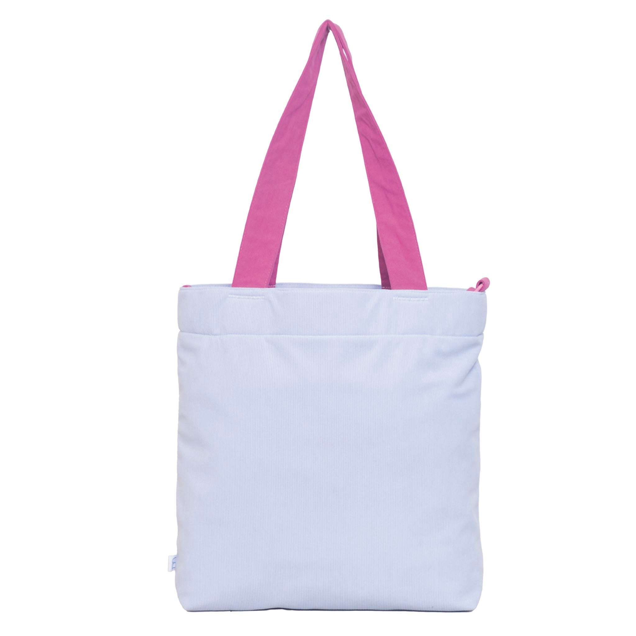 Color Block Tote – Corduroy & Sherpa Bag with Double Pockets + Cozy Coin Purse, BlueBell