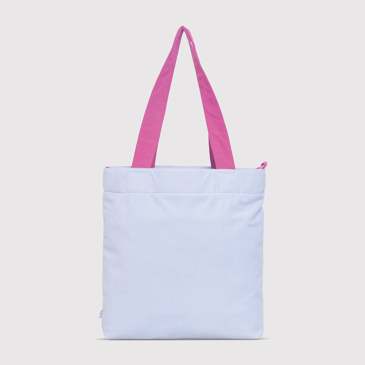 Color Block Tote – Corduroy & Sherpa Bag with Double Pockets + Cozy Coin Purse, BlueBell