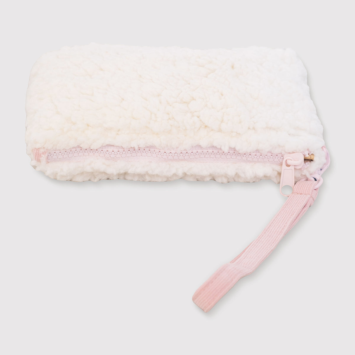 Color Block Tote – Corduroy & Sherpa Bag with Double Pockets + Cozy Coin Purse, Orchid Petal