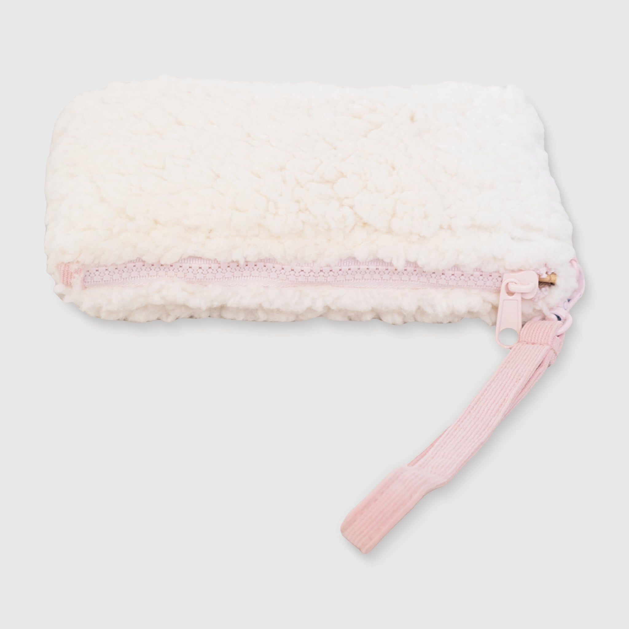 Color Block Tote – Corduroy & Sherpa Bag with Double Pockets + Cozy Coin Purse, Orchid Petal