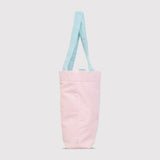 Color Block Tote – Corduroy & Sherpa Bag with Double Pockets + Cozy Coin Purse, Cotton Candy