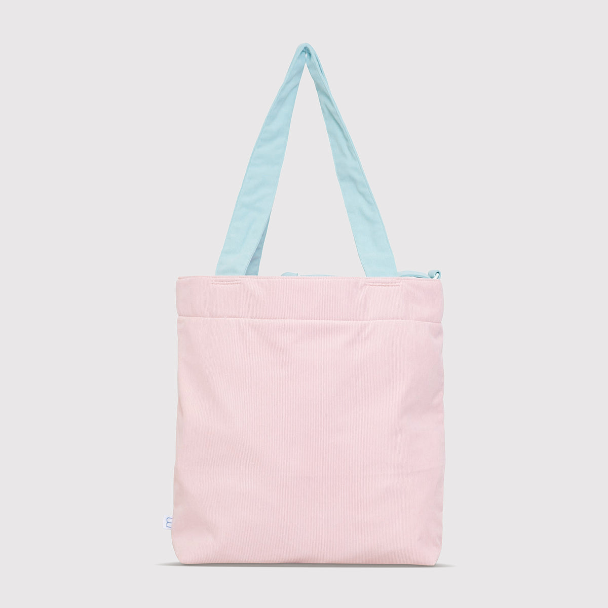 Color Block Tote – Corduroy & Sherpa Bag with Double Pockets + Cozy Coin Purse, Cotton Candy
