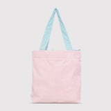 Color Block Tote – Corduroy & Sherpa Bag with Double Pockets + Cozy Coin Purse, Cotton Candy