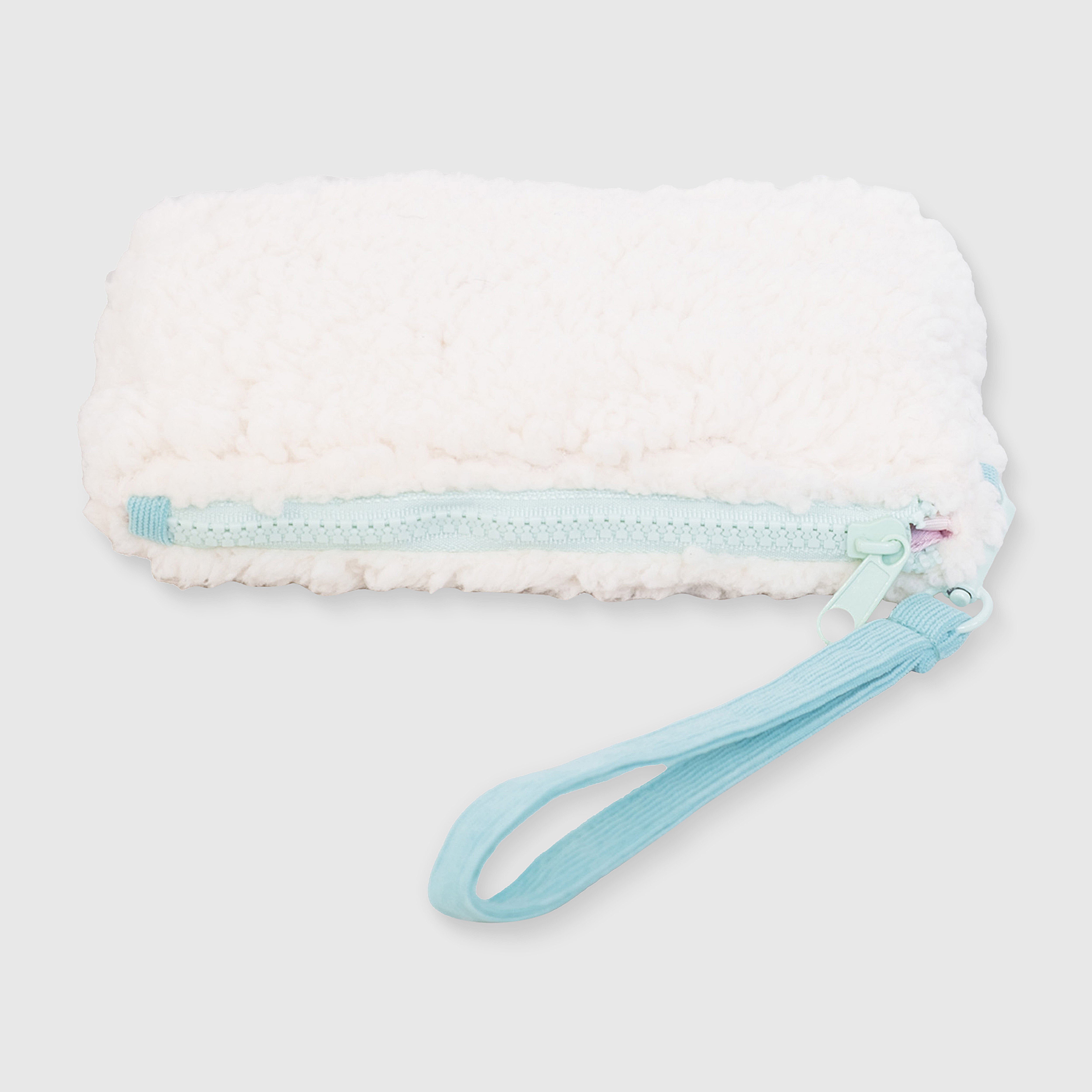 Color Block Tote – Corduroy & Sherpa Bag with Double Pockets + Cozy Coin Purse, Cotton Candy