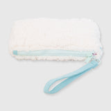 Color Block Tote – Corduroy & Sherpa Bag with Double Pockets + Cozy Coin Purse, Cotton Candy