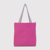 Color Block Tote – Corduroy & Sherpa Bag with Double Pockets + Cozy Coin Purse, Hibisucs