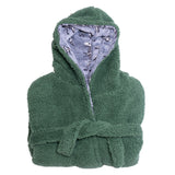 Cozy Switch Robe – Reversible Glow-in-the-Dark & Sherpa Robe for Kids, Green Dino Bones