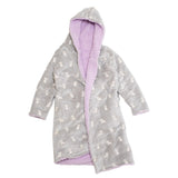 Cozy Switch Robe – Reversible Glow-in-the-Dark & Sherpa Robe for Kids, Orchid Kittens