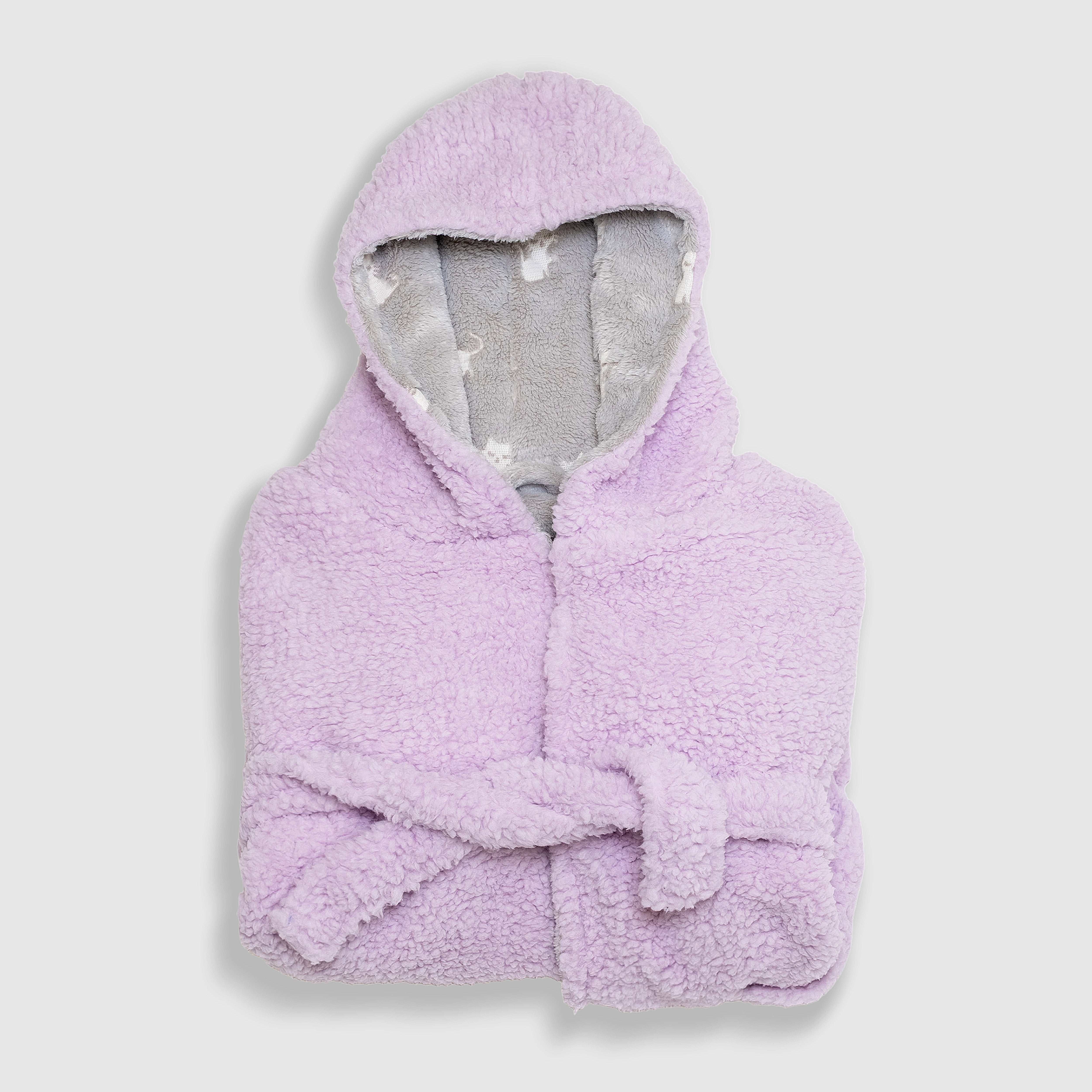 Cozy Switch Robe – Reversible Glow-in-the-Dark & Sherpa Robe for Kids, Orchid Kittens