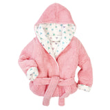 Cozy Switch Robe – Reversible Glow-in-the-Dark & Sherpa Robe for Kids, Pink Hearts