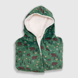 Cozy Switch Robe – Reversible Sherpa & Printed Mink Robe with Appliqué, Camping Bears