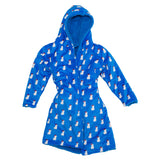 Cozy Switch Robe – Reversible Sherpa & Printed Mink Robe with Appliqué, Blue French Poodles