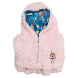 Cozy Switch Robe – Reversible Sherpa & Printed Mink Robe with Appliqué, Ice Cream