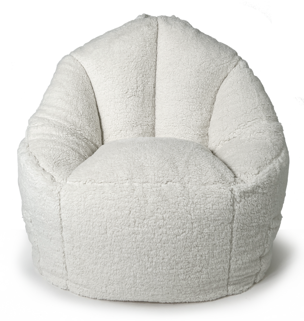 Campus Round Beanbag in Cozy Sherpa - Coconut