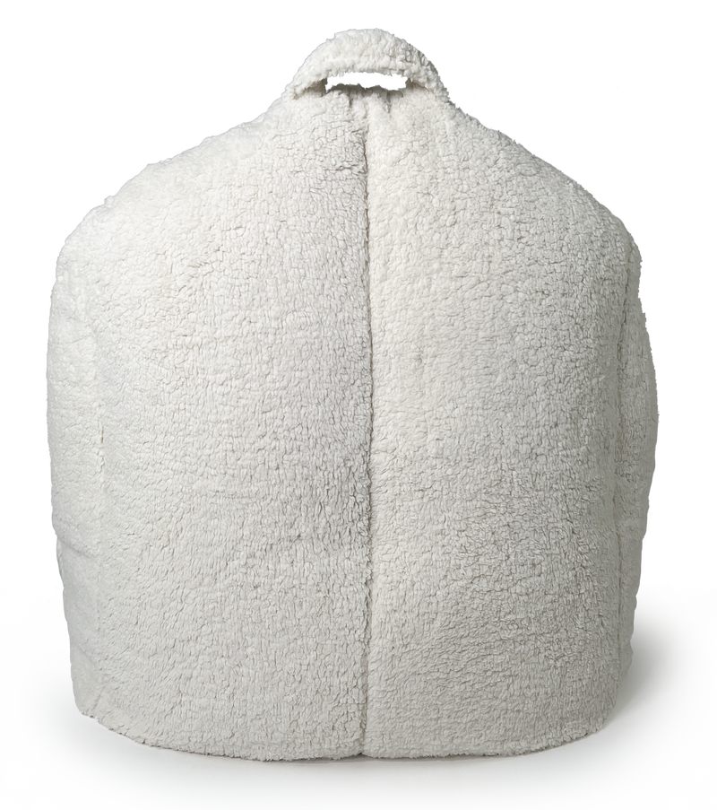 Campus Round Beanbag in Cozy Sherpa - Coconut