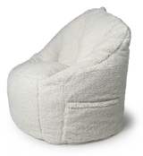 Campus Round Beanbag in Cozy Sherpa - Coconut