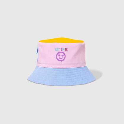 Reversible Bucket Hat – Pink Smile
