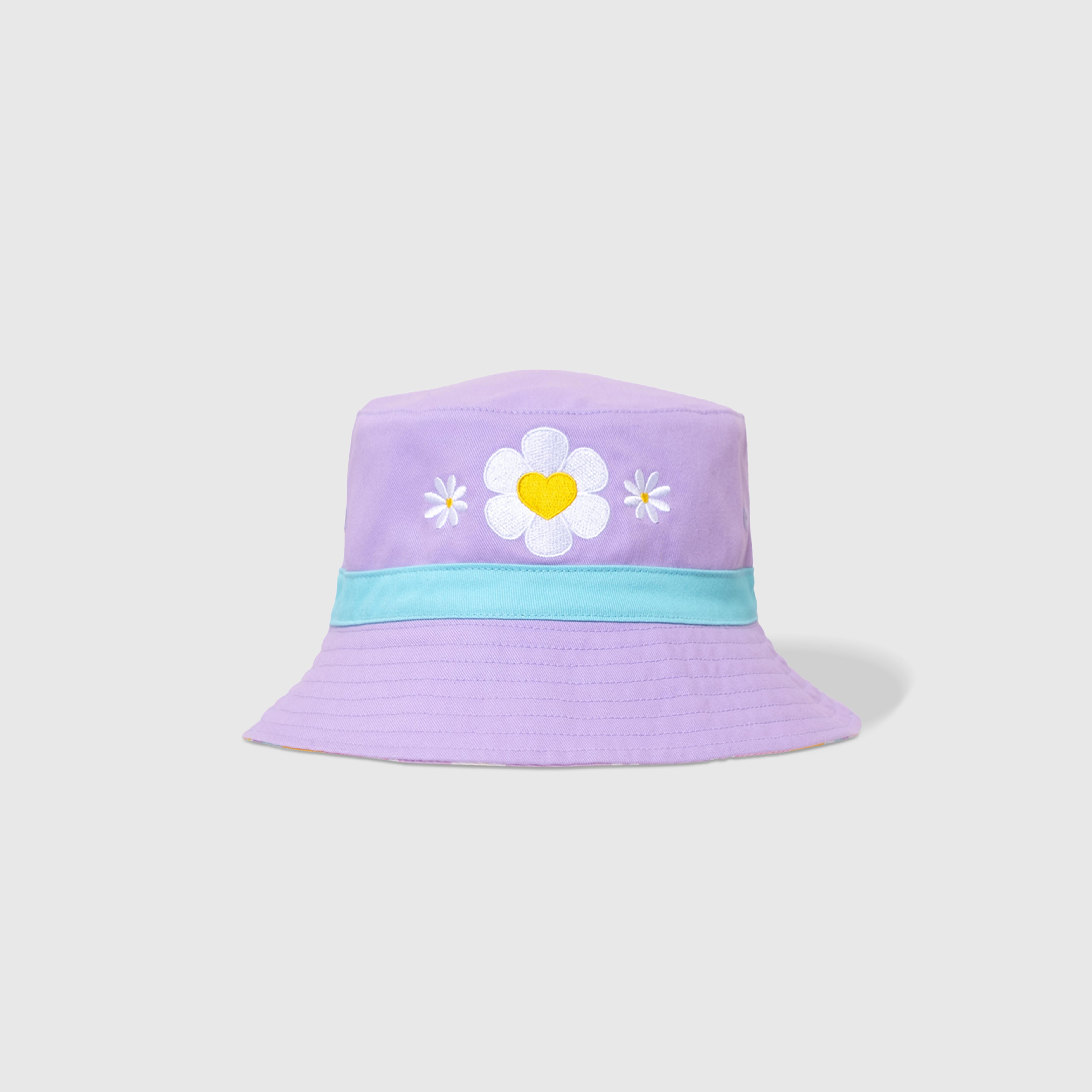 Reversible Bucket Hat – Happy Daisy Stripes