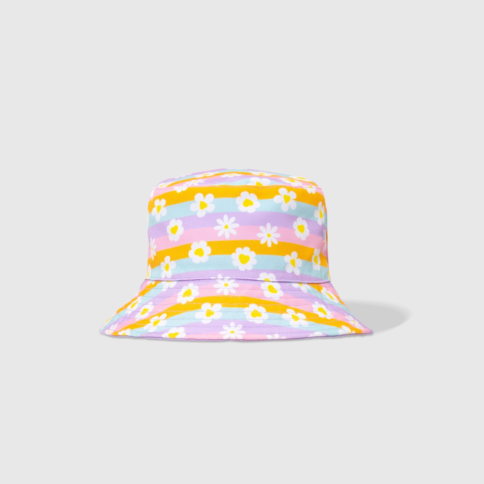 Reversible Bucket Hat – Happy Daisy Stripes