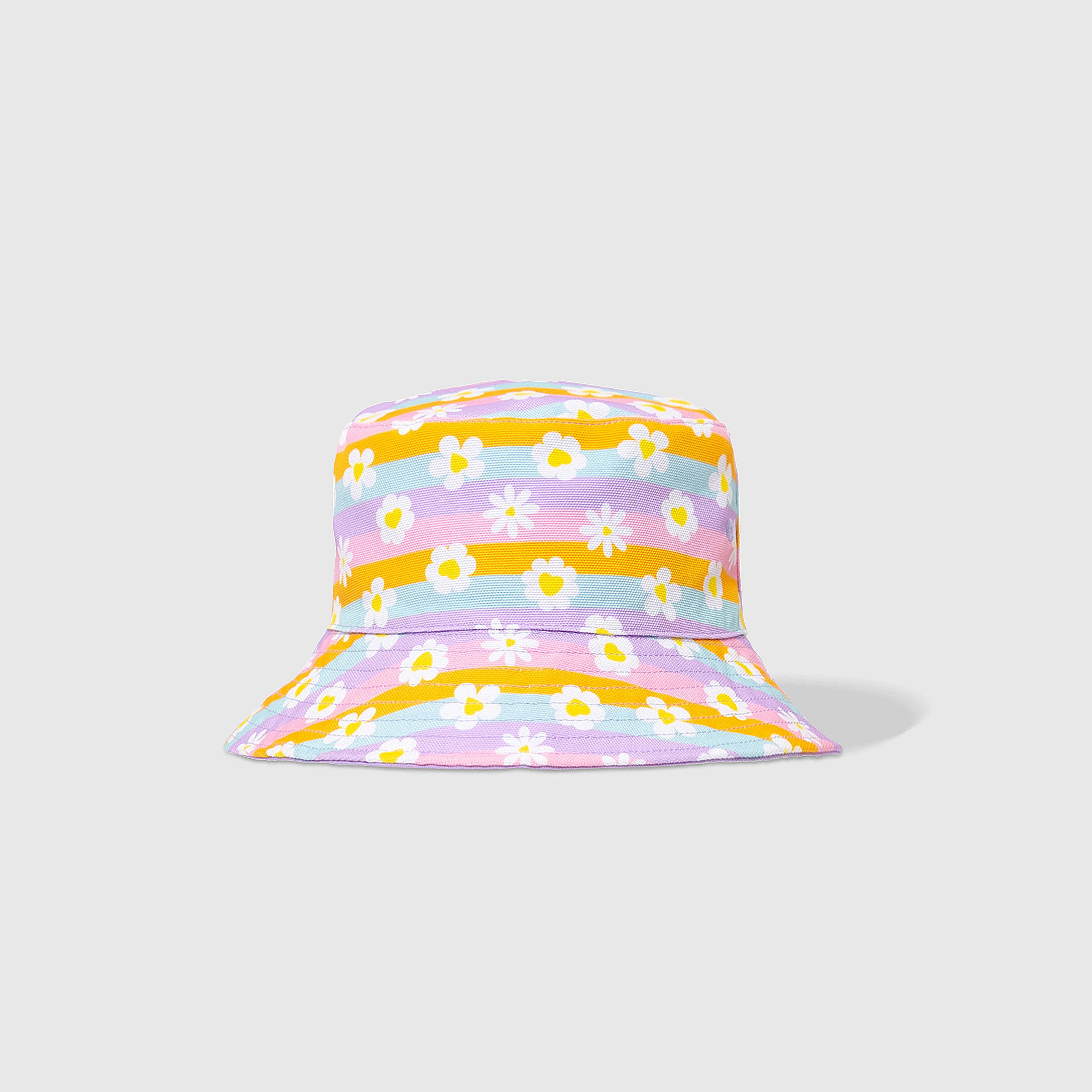 Reversible Bucket Hat – Happy Daisy Stripes
