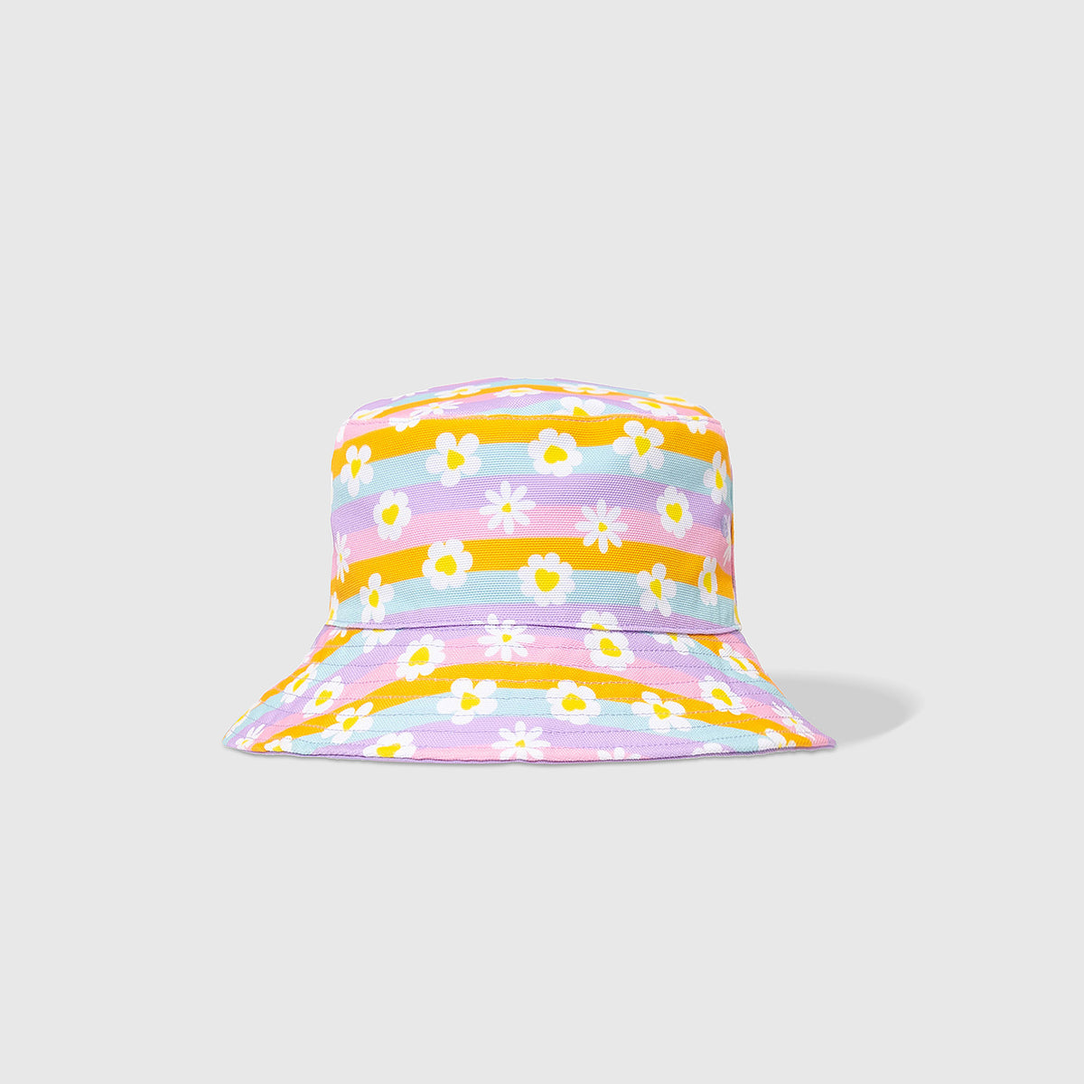 Reversible Bucket Hat – Happy Daisy Stripes