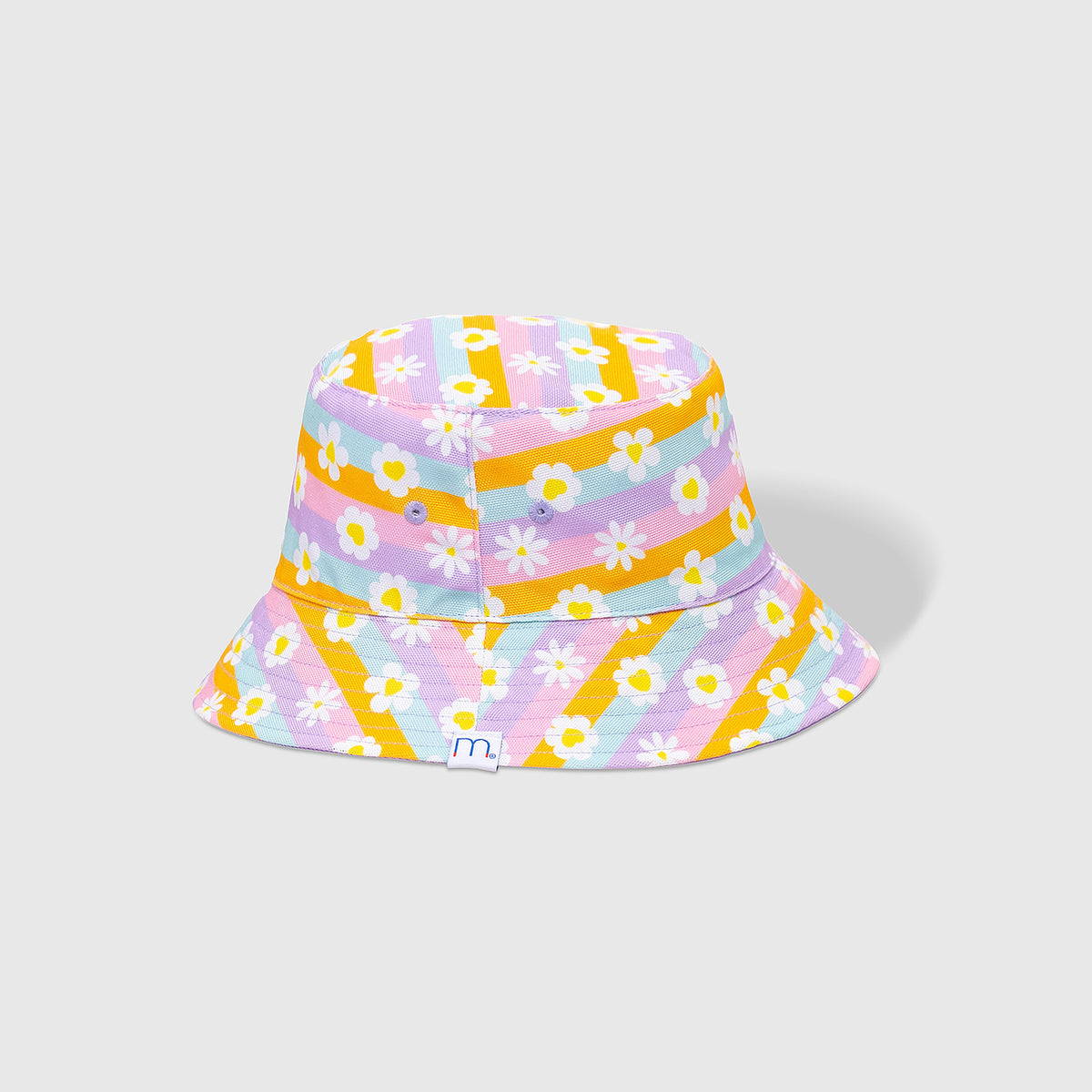 Reversible Bucket Hat – Happy Daisy Stripes