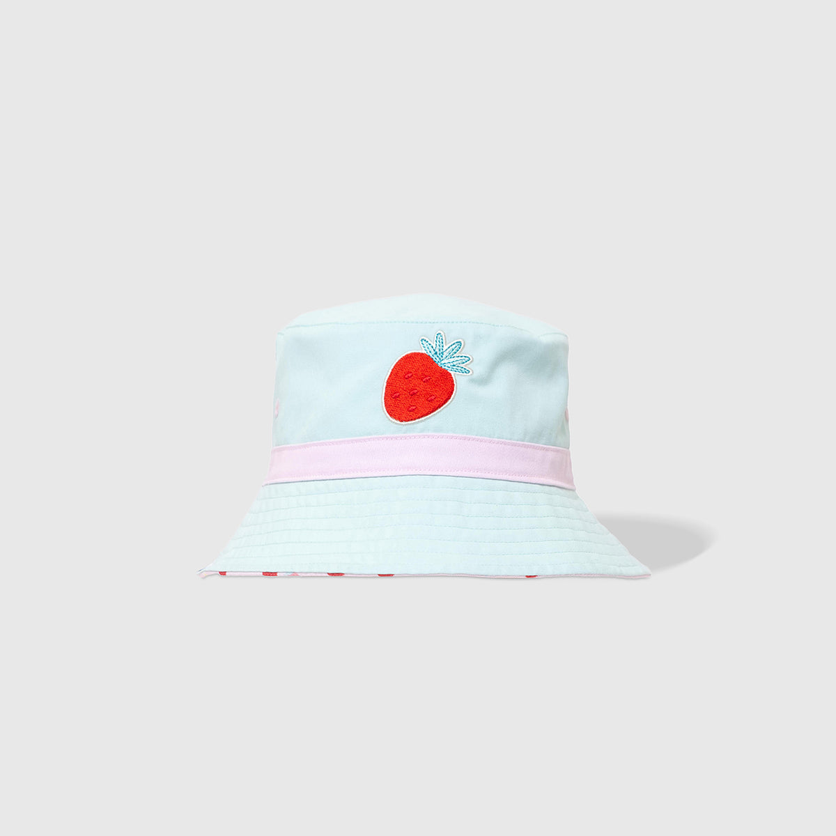 Reversible Bucket Hat – Strawberries + Daisies