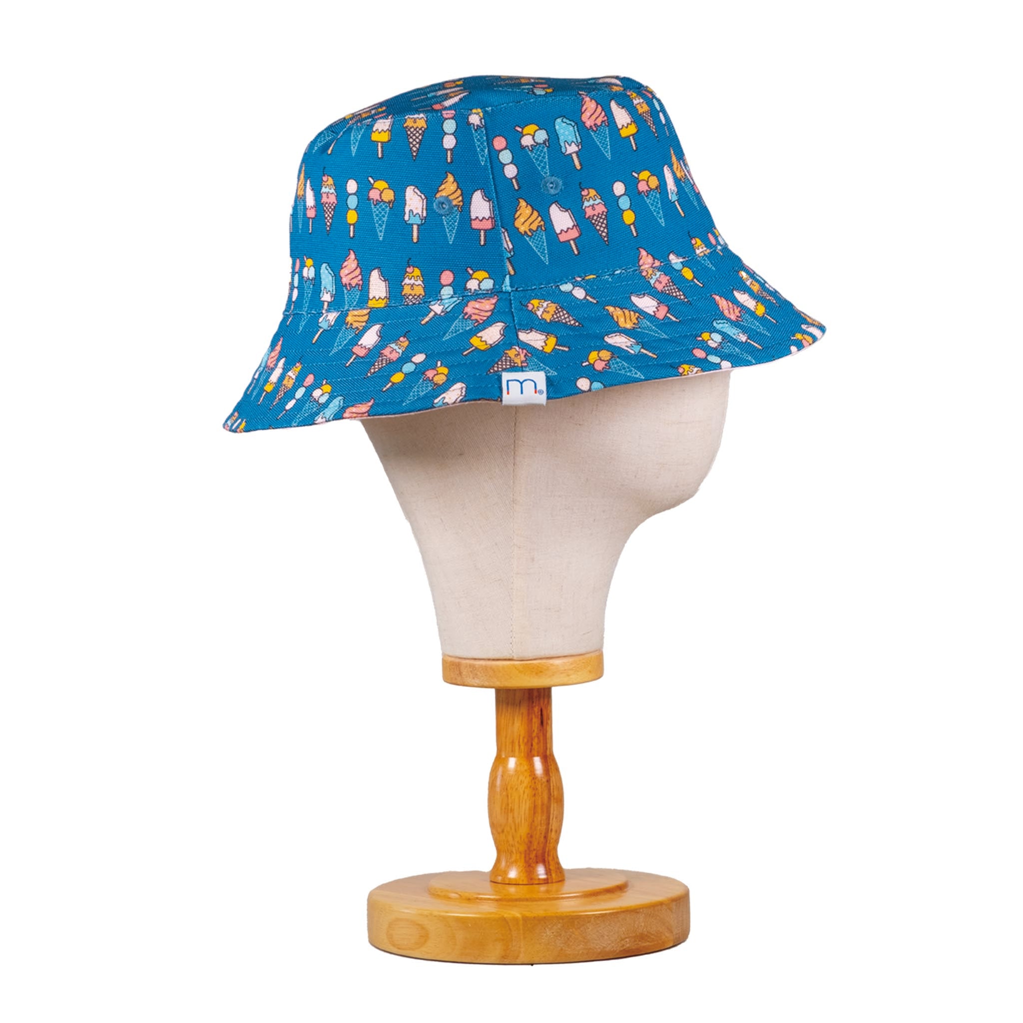 Reversible Kids Bucket Hat – Ice Cream Print | Summer Hat for Kids with 2-in-1 Design, Appliqué Patch & All-Over Print