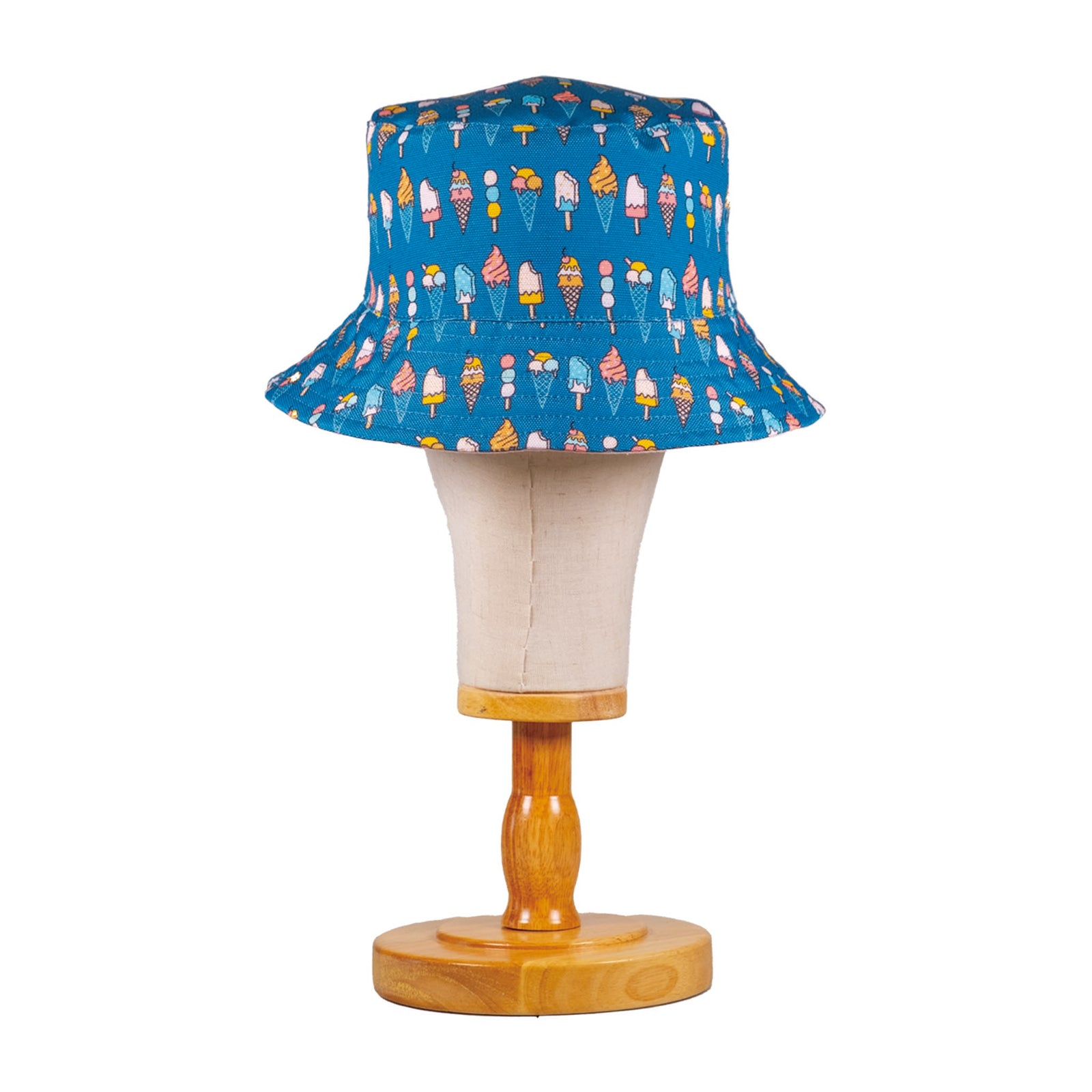 Silver Metallic Kids Bucket Hat with Logo Patch Logo Patch Bucket Hat main image 4