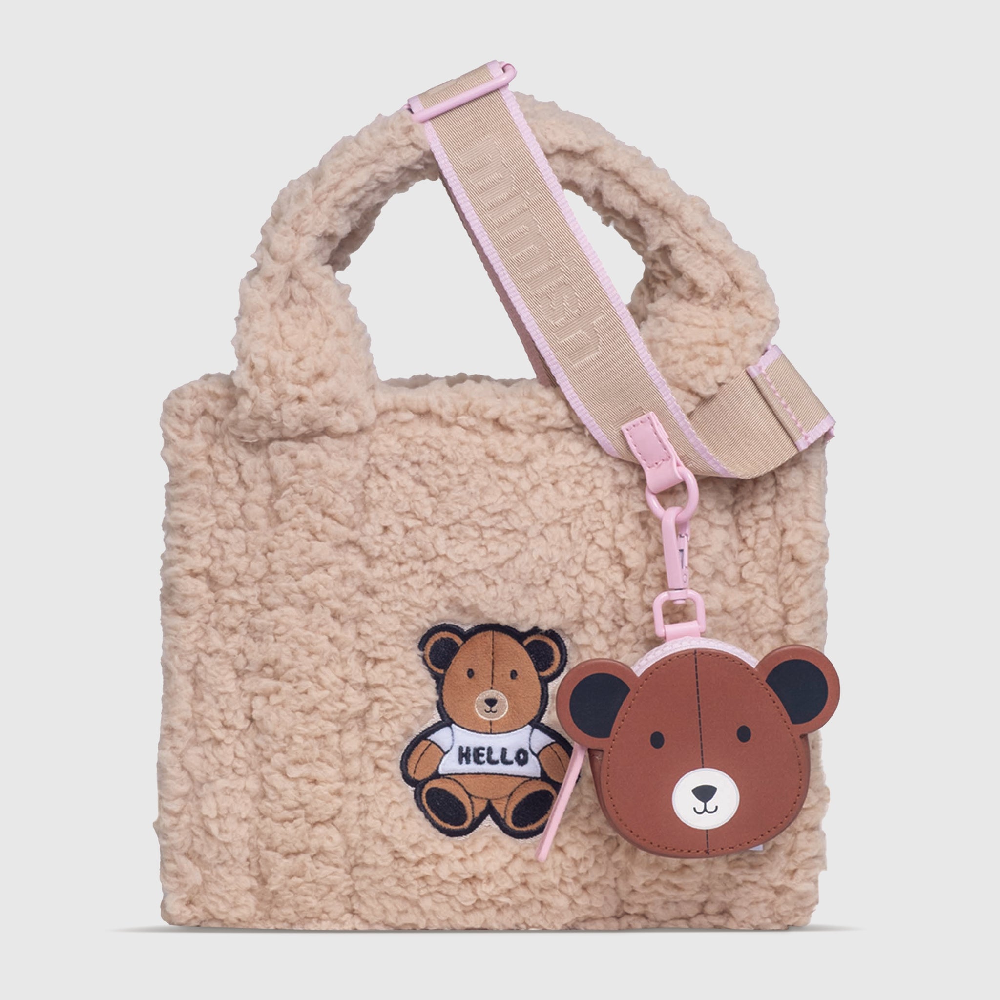 Sherpa Tote Bag – Cozy, Colorful & Convertible with Matching Coin Purse, Teddy Bear