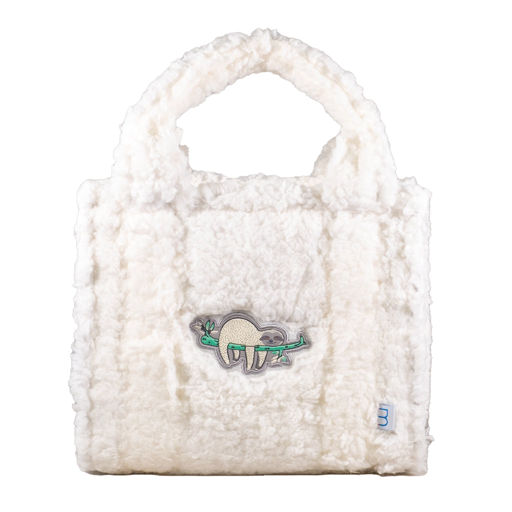 Sherpa Tote Bag – Cozy, Colorful & Convertible with Matching Coin Purse, Lounging Sloth
