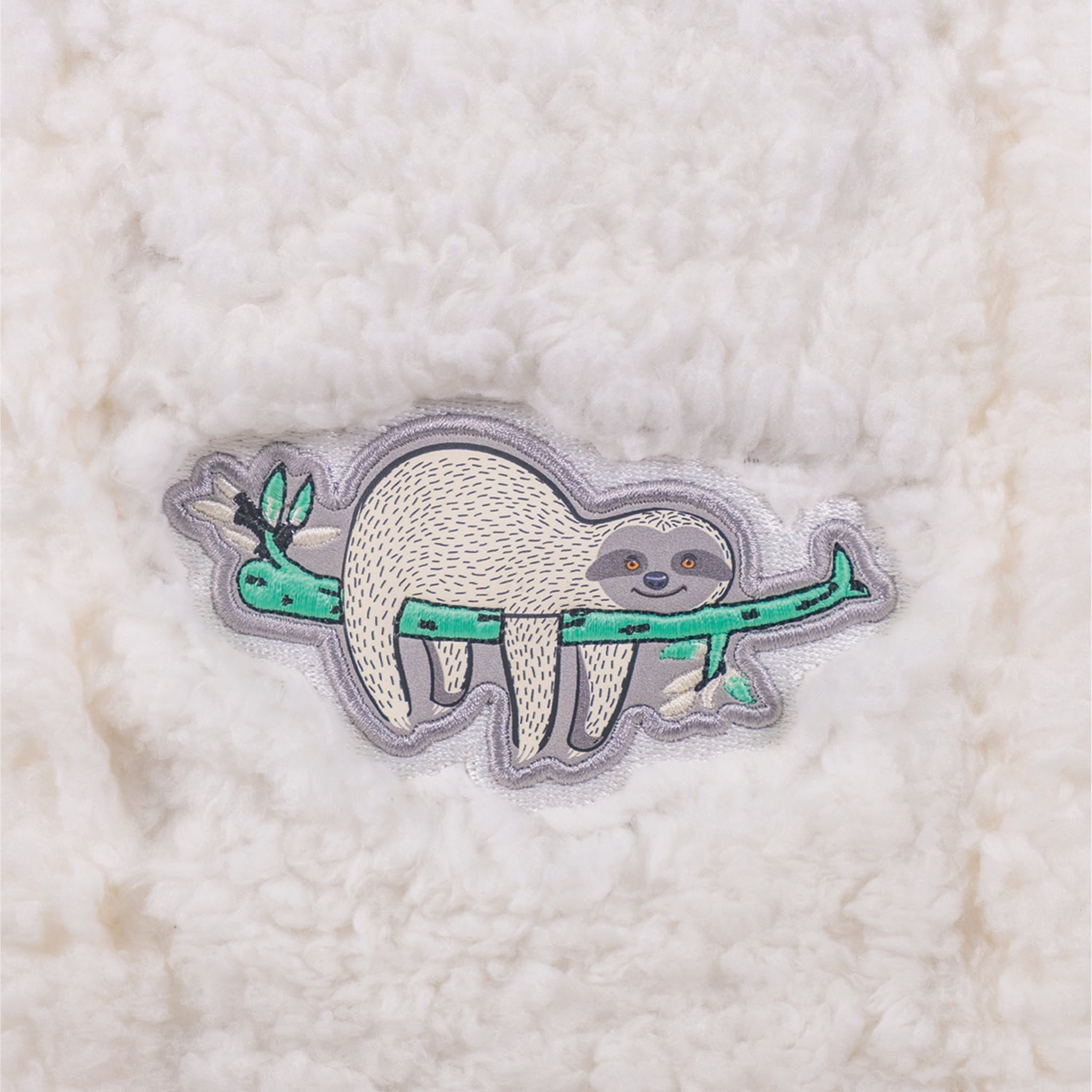 Sherpa Tote Bag – Cozy, Colorful & Convertible with Matching Coin Purse, Lounging Sloth