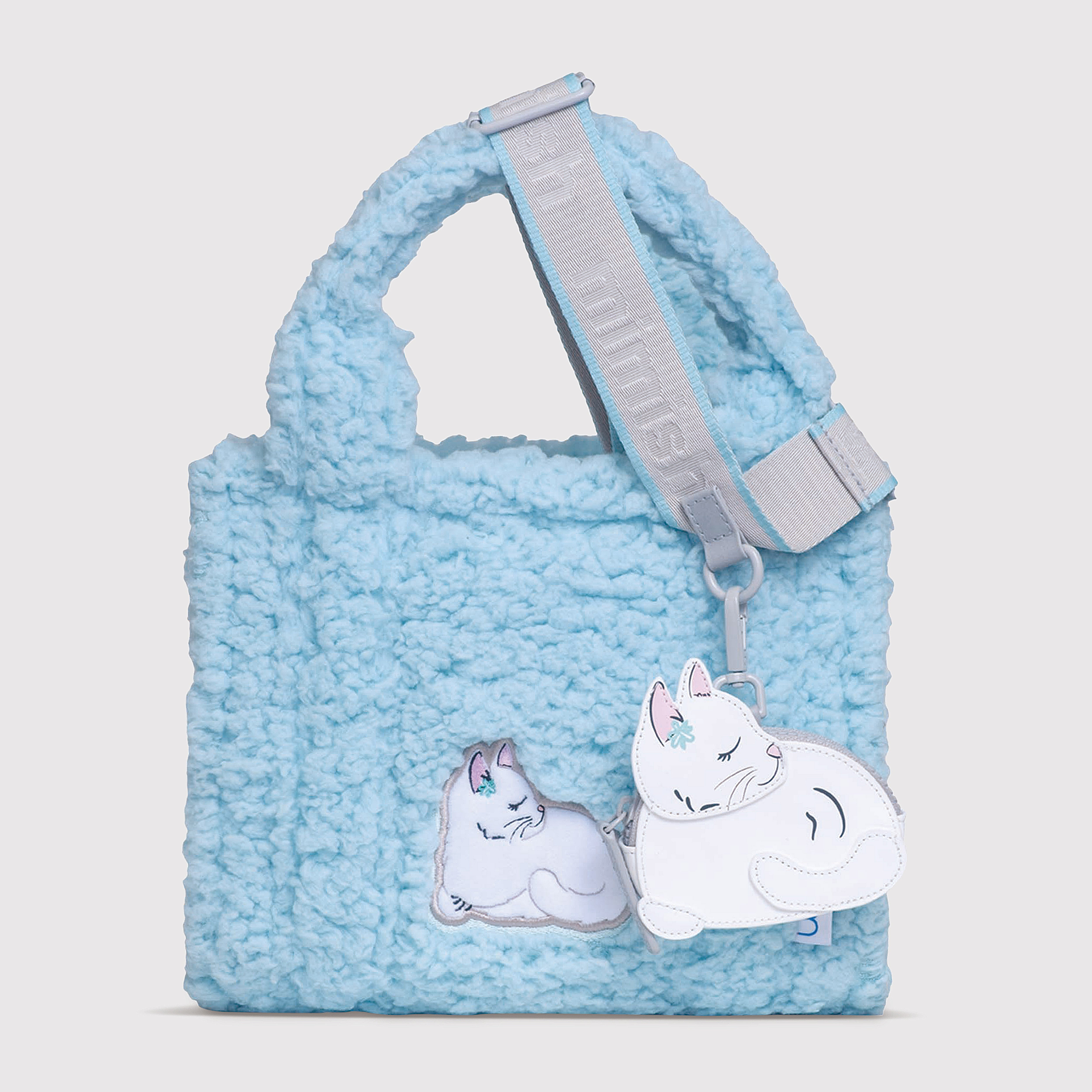 Sherpa Tote Bag – Cozy, Colorful & Convertible with Matching Coin Purse, Sweet Cats