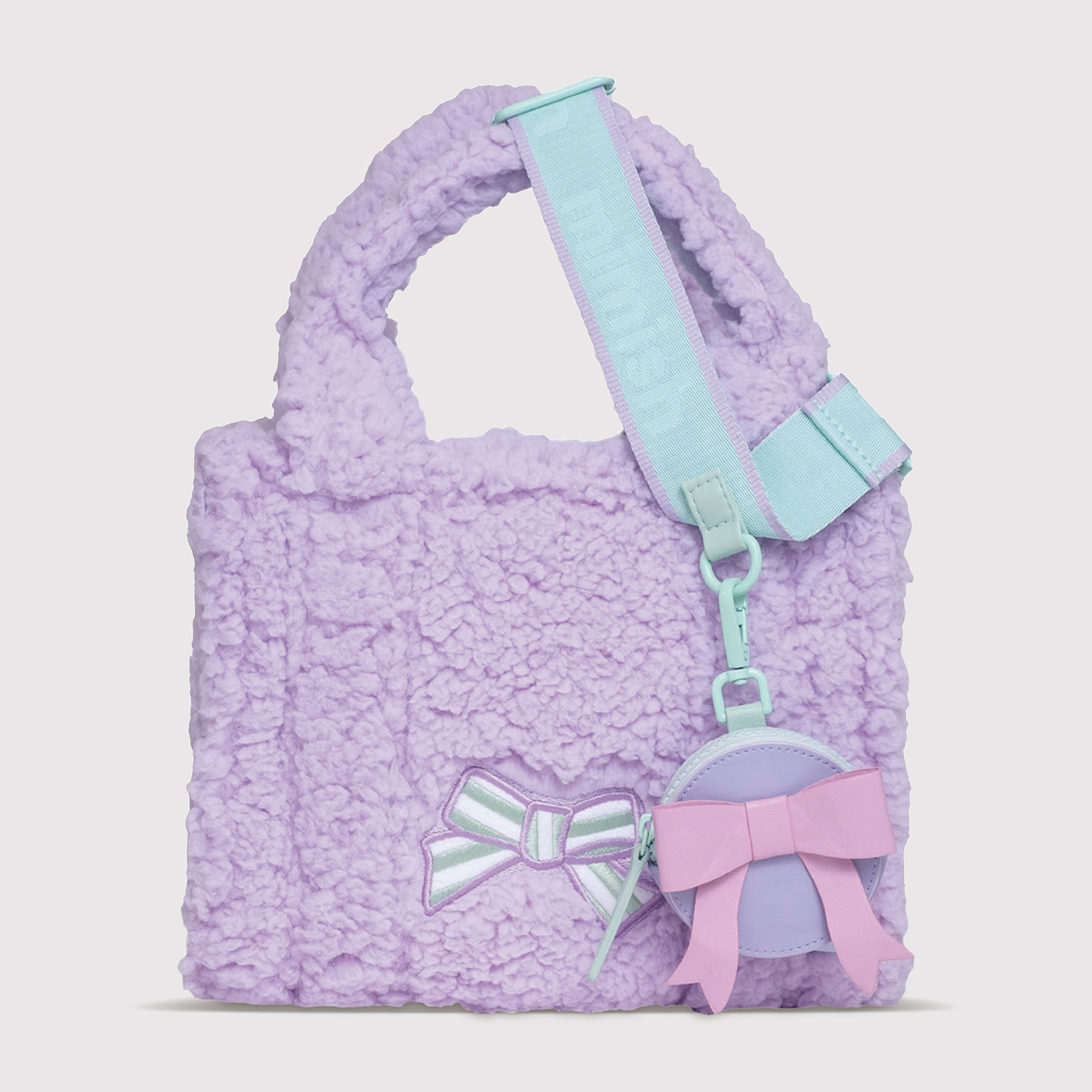 Sherpa Tote Bag – Cozy, Colorful & Convertible with Matching Coin Purse, Bows