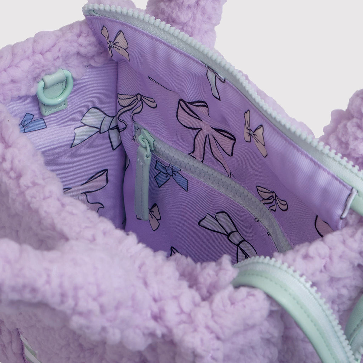 Sherpa Tote Bag – Cozy, Colorful & Convertible with Matching Coin Purse, Bows
