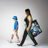 Large zipper tote bag used at farmers market – mimishdesigns Everything Fits Tote