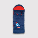 Sleep-N-Pack™ – Big Kid Size | NASA Official Logo & Patches | 2-in-1 Backpack & Sleeping Bag with Cozy Fleece Liner - NAVY