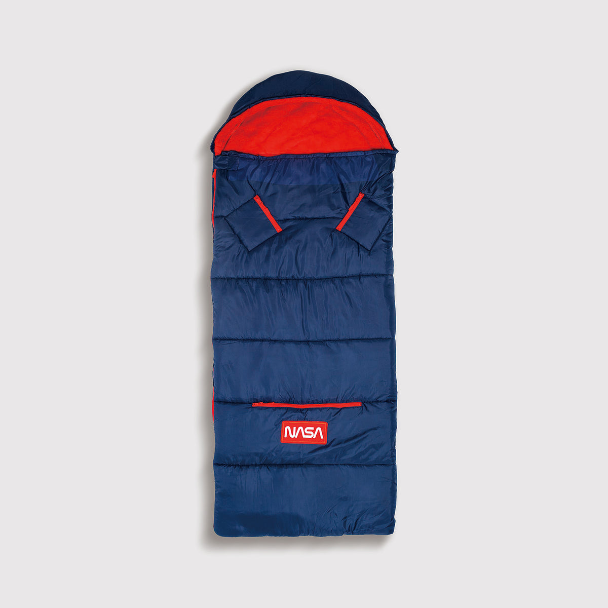 Sleep-N-Pack™ – Big Kid Size | NASA Official Logo & Patches | 2-in-1 Backpack & Sleeping Bag with Cozy Fleece Liner - NAVY