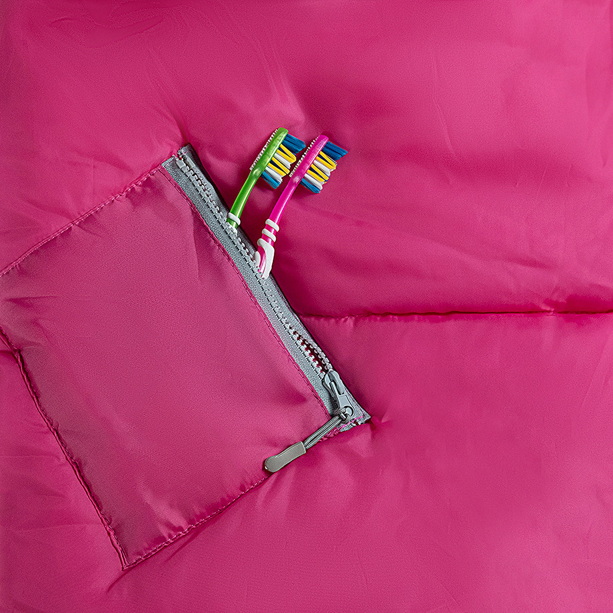 Sleep-n-pack: Packable Sleeping Bag, Big Kid 7-12+ yrs - Hibiscus Pink/Coconut Sherpa