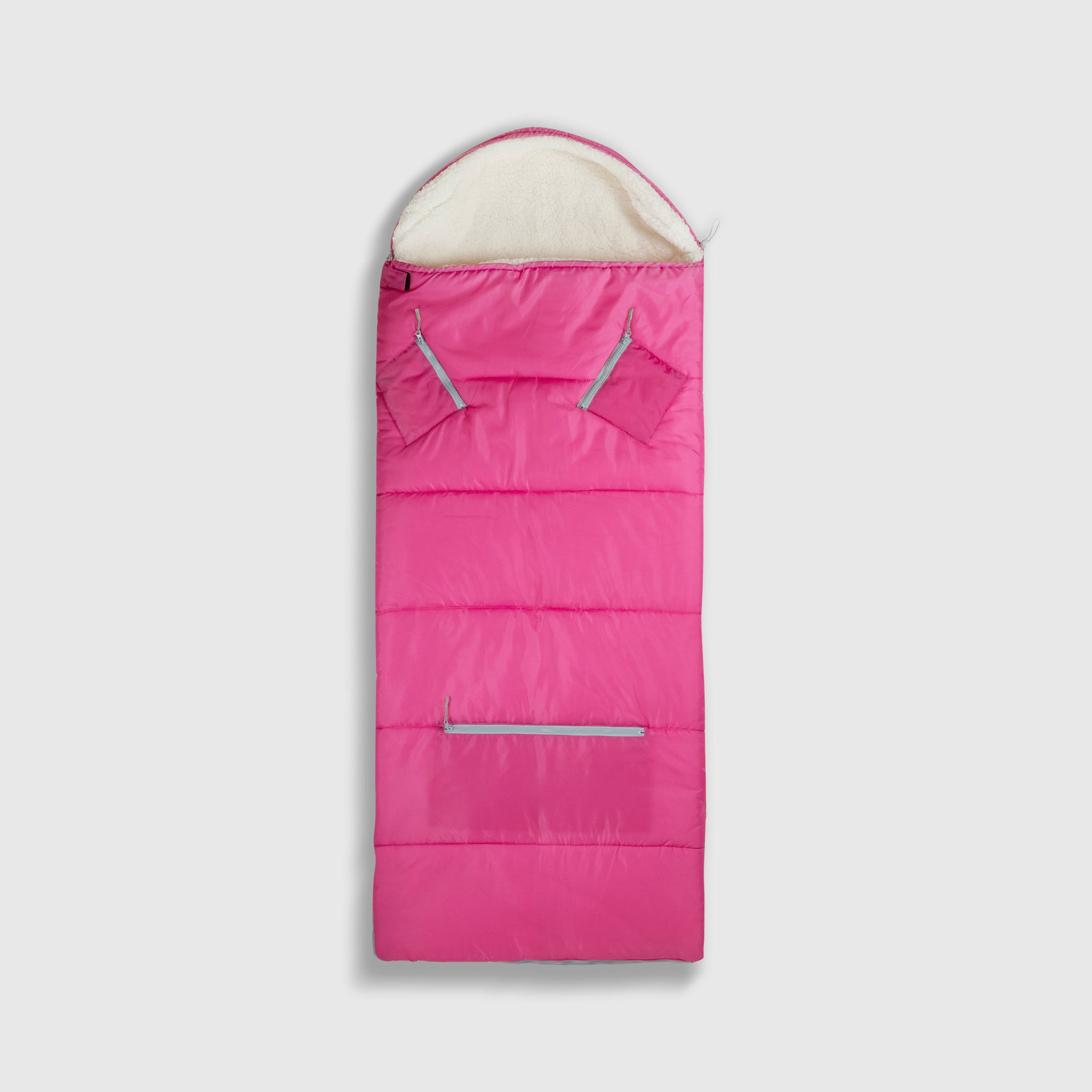 Sleep-n-pack: Packable Sleeping Bag, Big Kid 7-12+ yrs - Hibiscus Pink/Coconut Sherpa